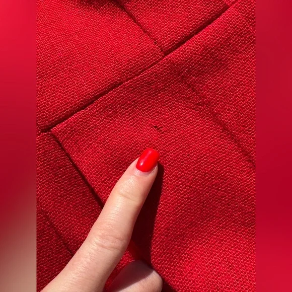 50s Vintage Red Knit Wiggle Dress with Long Sleeves - Picture 7 of 11